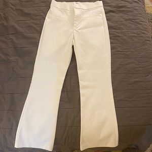 Zara white cropped flare dress pants size small